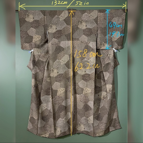 Authentic Japanese Kimono | Vintage | Komon | Silk Plants Flowers Kiribame Style - Picture 8 of 8